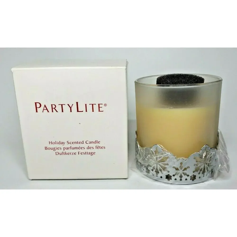 PartyLite White Tea & Fir Holiday Scented Candle Jar New Box P3F/G40453‎